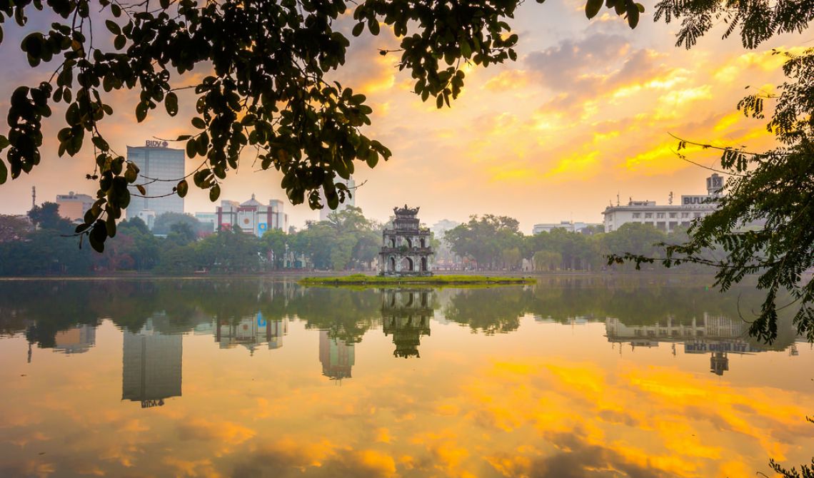 Turtle tower in Hanoi, Vietnam